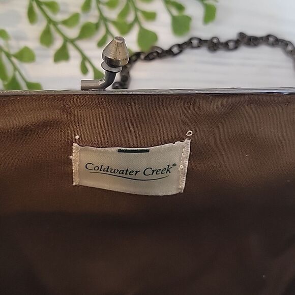 Coldwater Creek Black Beaded Boho Style Clutch Mini Handbag - Picture 8 of 11